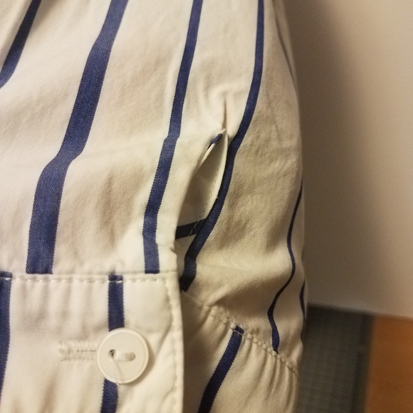 Ochirly White&Blue Striped Courier Shirt Sz M. - Picture 5 of 11